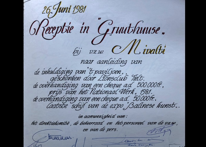 Inhuldiging 't paviljoen in Mivalti 1981